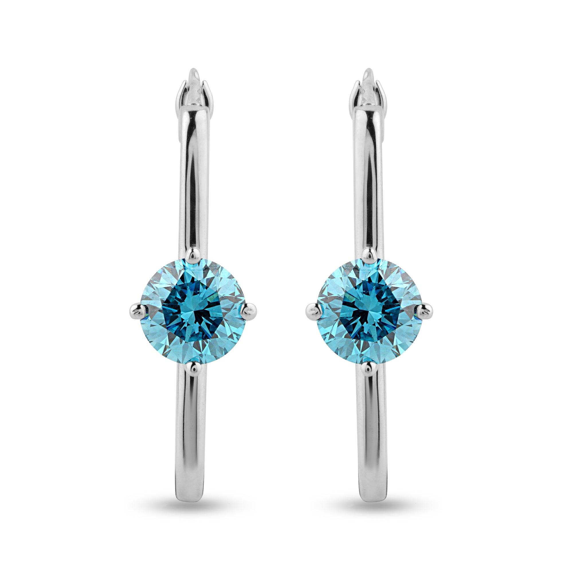 1.4ct Round Royal Lab Diamond Hoop Earrings - Harmony Bound