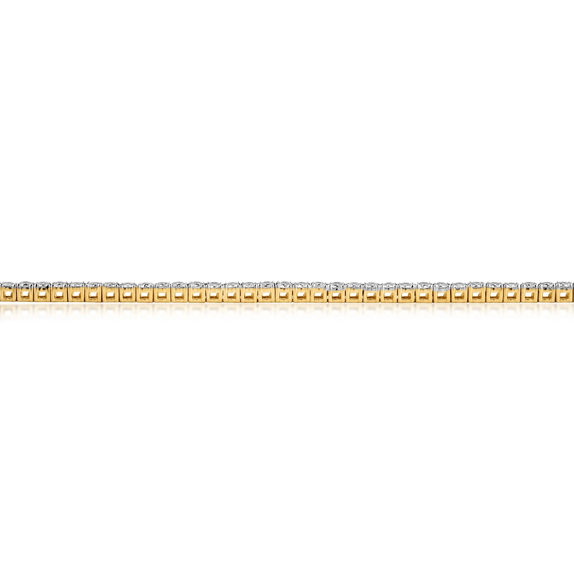 2ct Yellow Gold Lab Diamond Tennis Bracelet - Harmony Bound