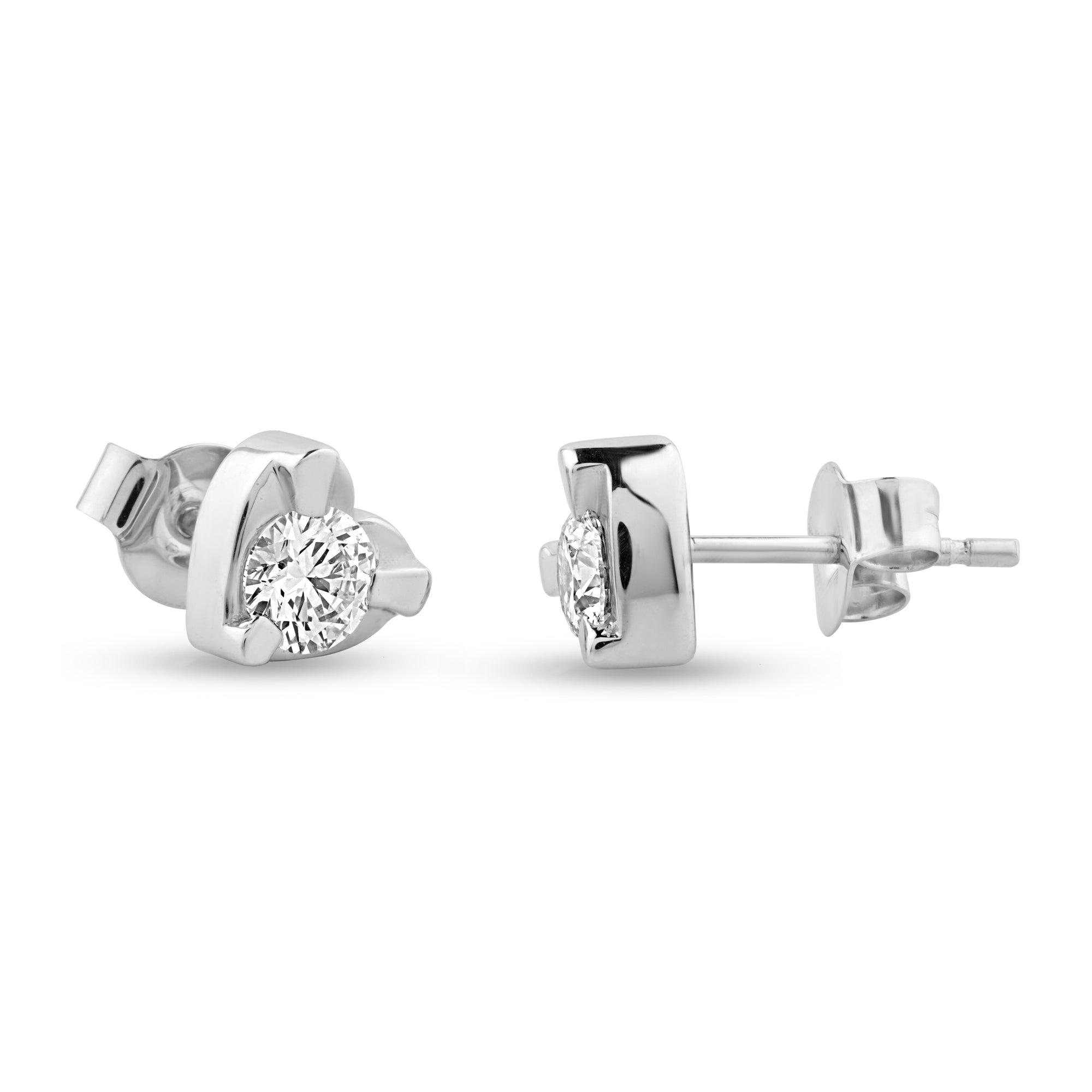 .68ct Round Lab Diamond Heart Earrings - Harmony Bound