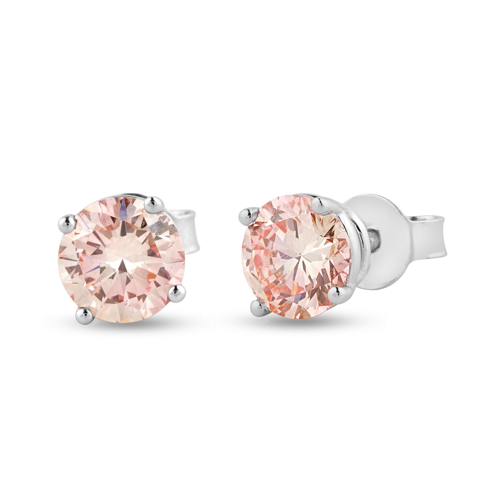 .82ct Round Rose Lab Diamond Stud Earrings - Harmony Bound