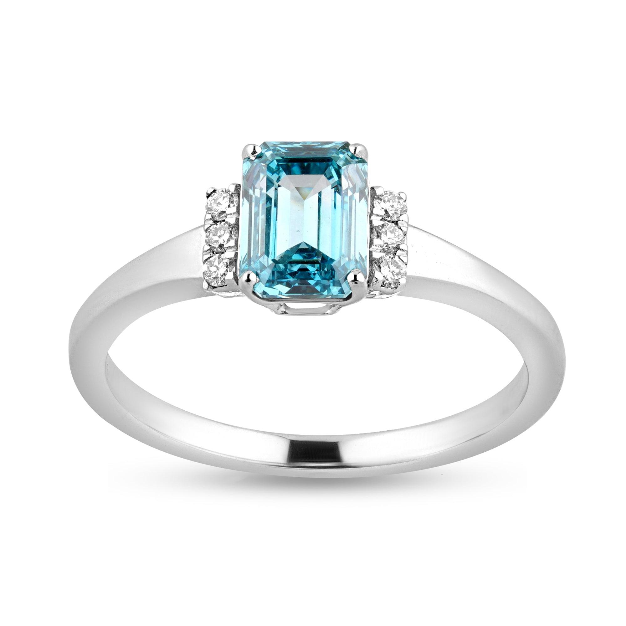 Aurora Royale 1ct Blue Emerald Lab Diamond Center Stone - Harmony Bound