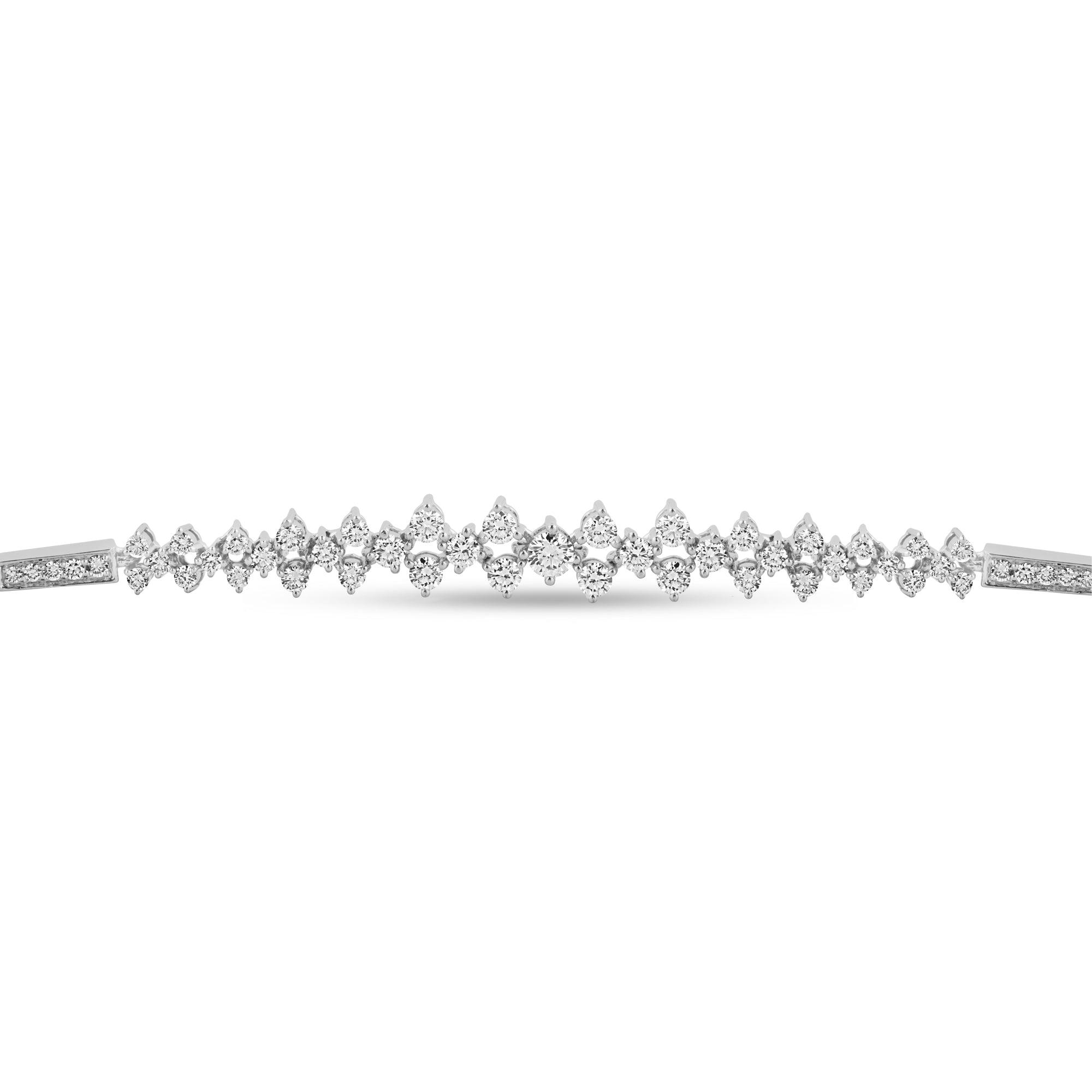 Enchanted 1.34ct White Gold Lab Diamond Bracelet - Harmony Bound