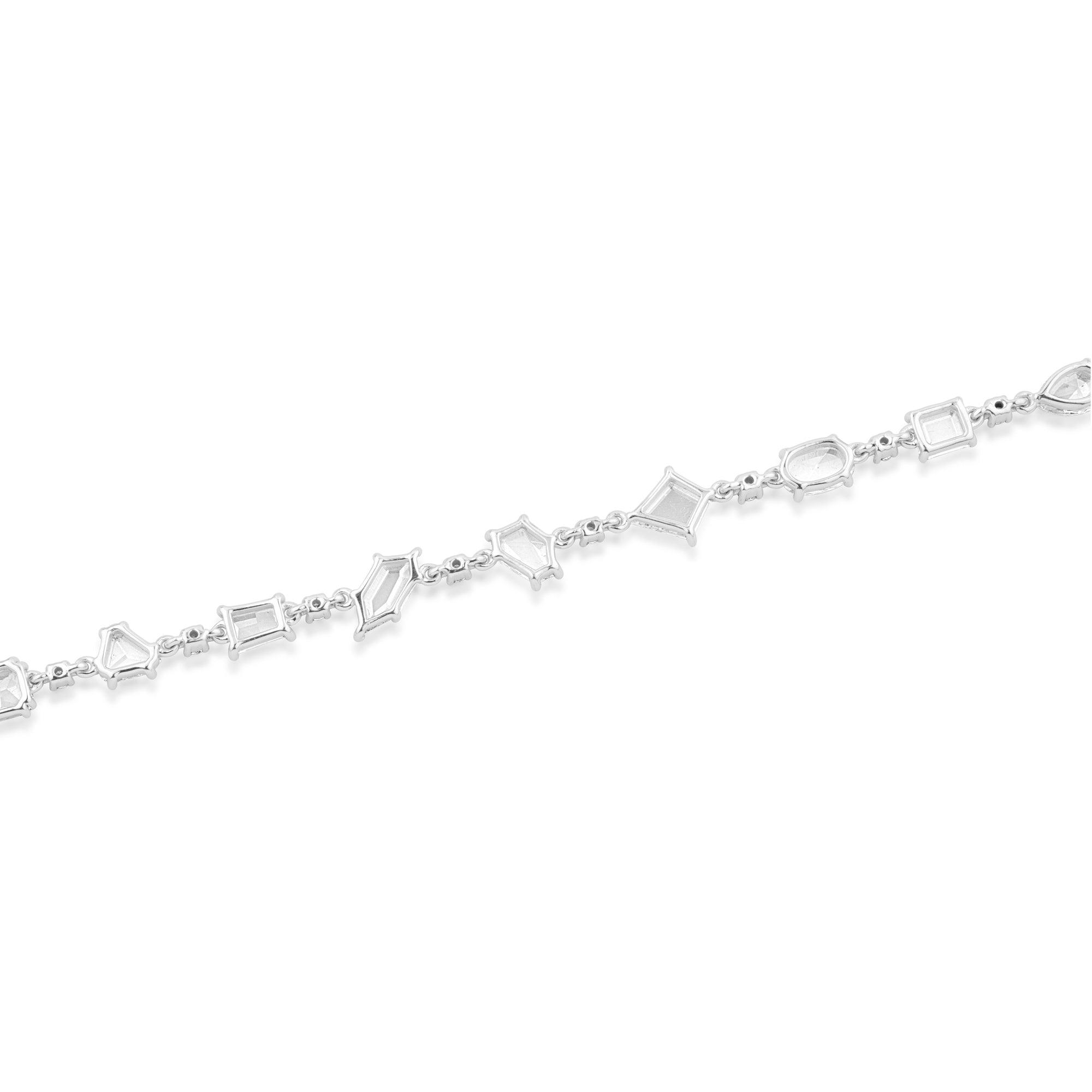Ethereal White Gold Lab Diamond Station Bracelet - Harmony Bound