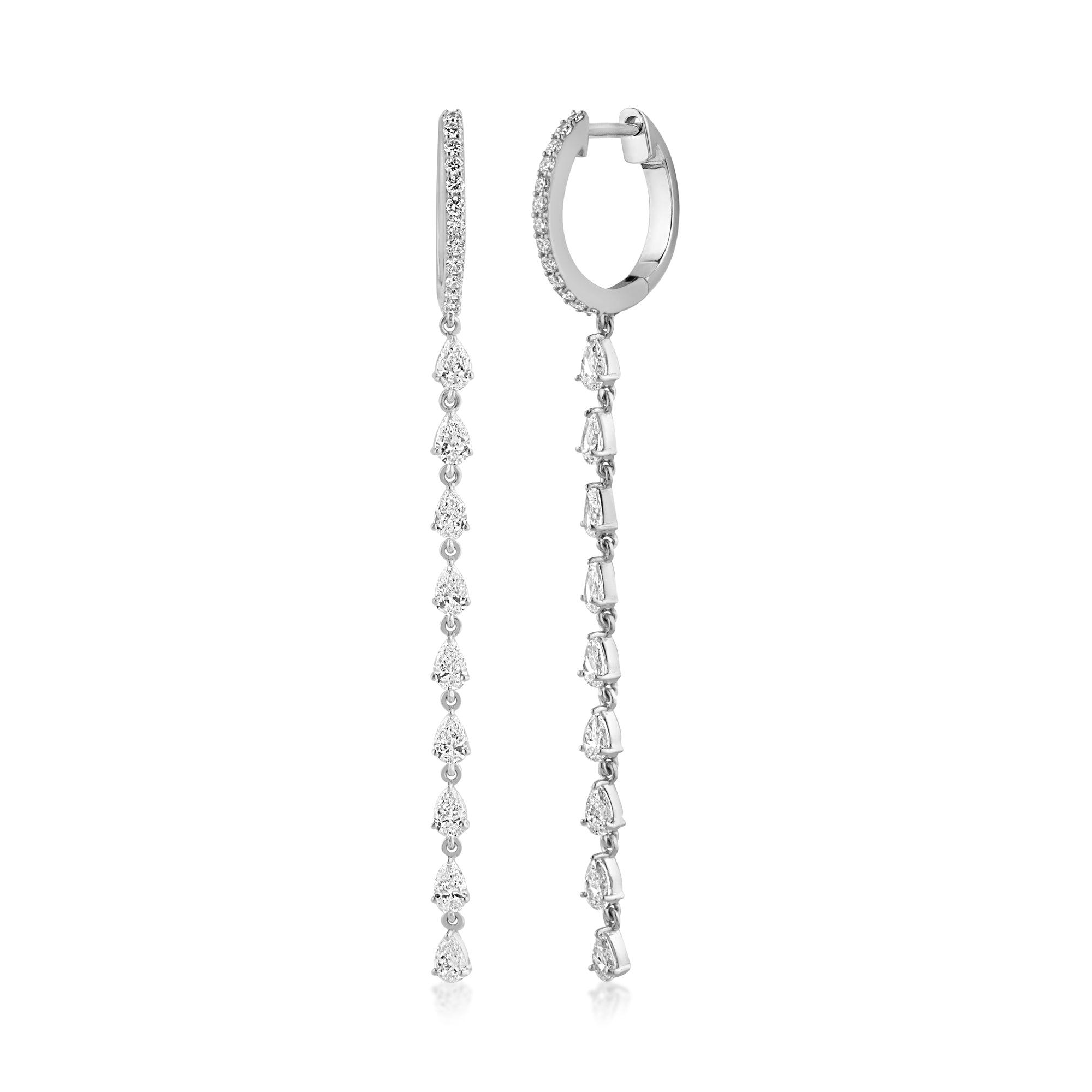 Legacy 3.5ct Pear and Round Lab Diamond Earrings - Harmony Bound