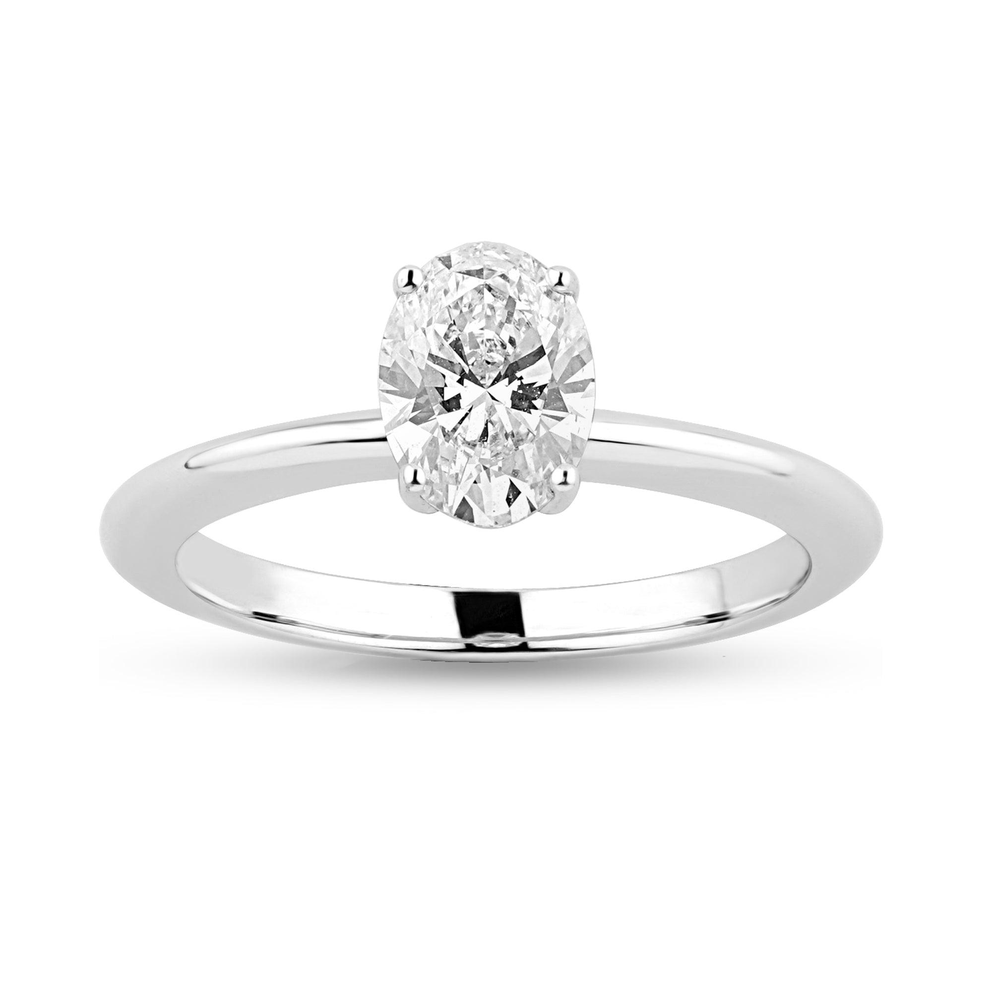 Lunar Elegance Solitaire with 1ct Oval Lab Diamond - Harmony Bound