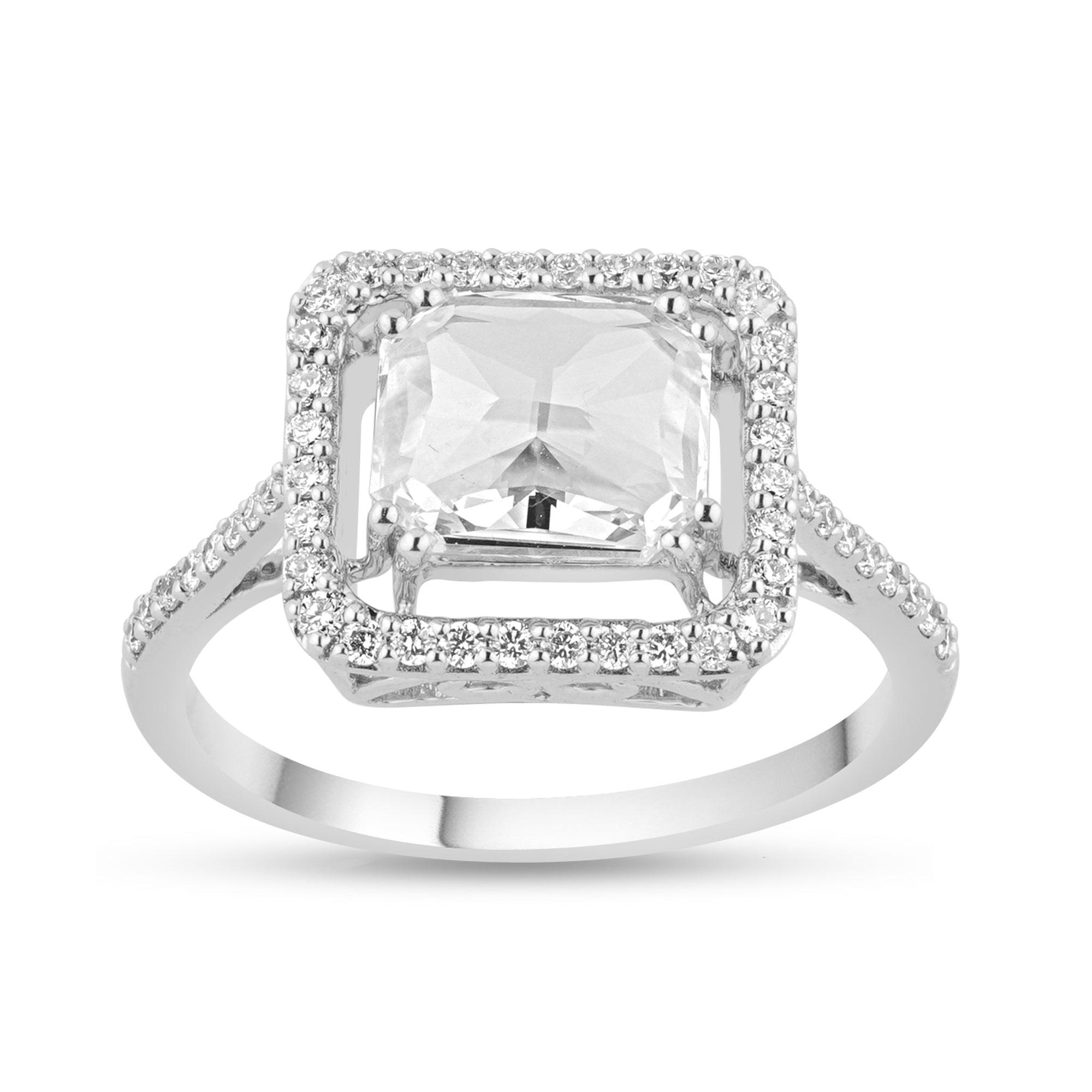 Moissanite Halo Ring with .81ct Rose Cut Center Stone - Harmony Bound