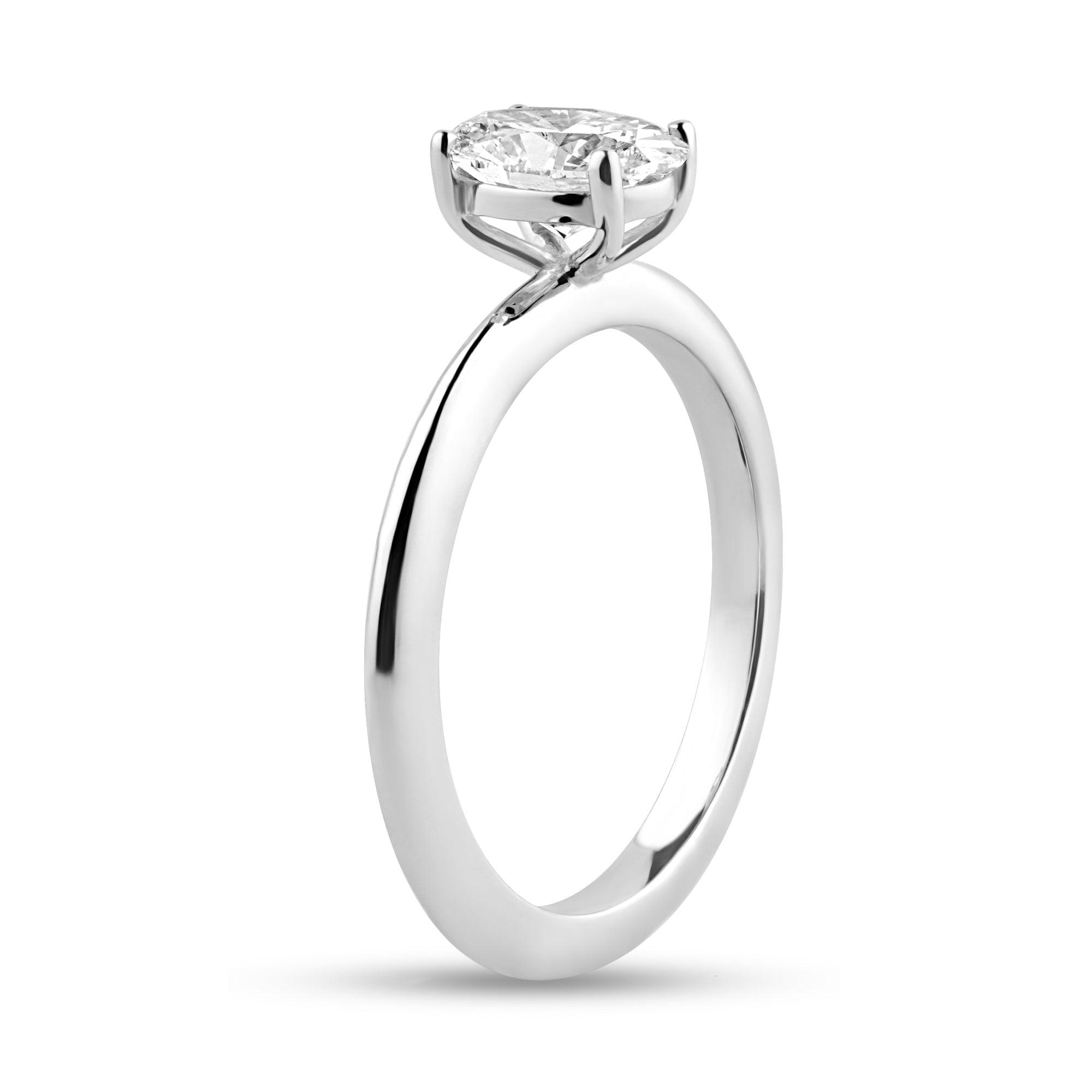 Moissanite Lunar Elegance Solitaire with 1ct Oval Center Stone - Harmony Bound