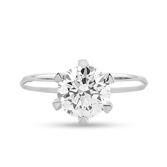 Moissanite Solitaire Ring with 2ct Round Center Stone - Harmony Bound