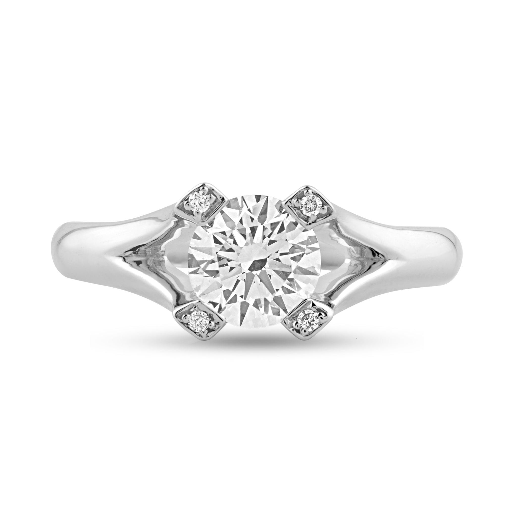 Moissanite Solitaire with 1ct Round Center Stone - Harmony Bound