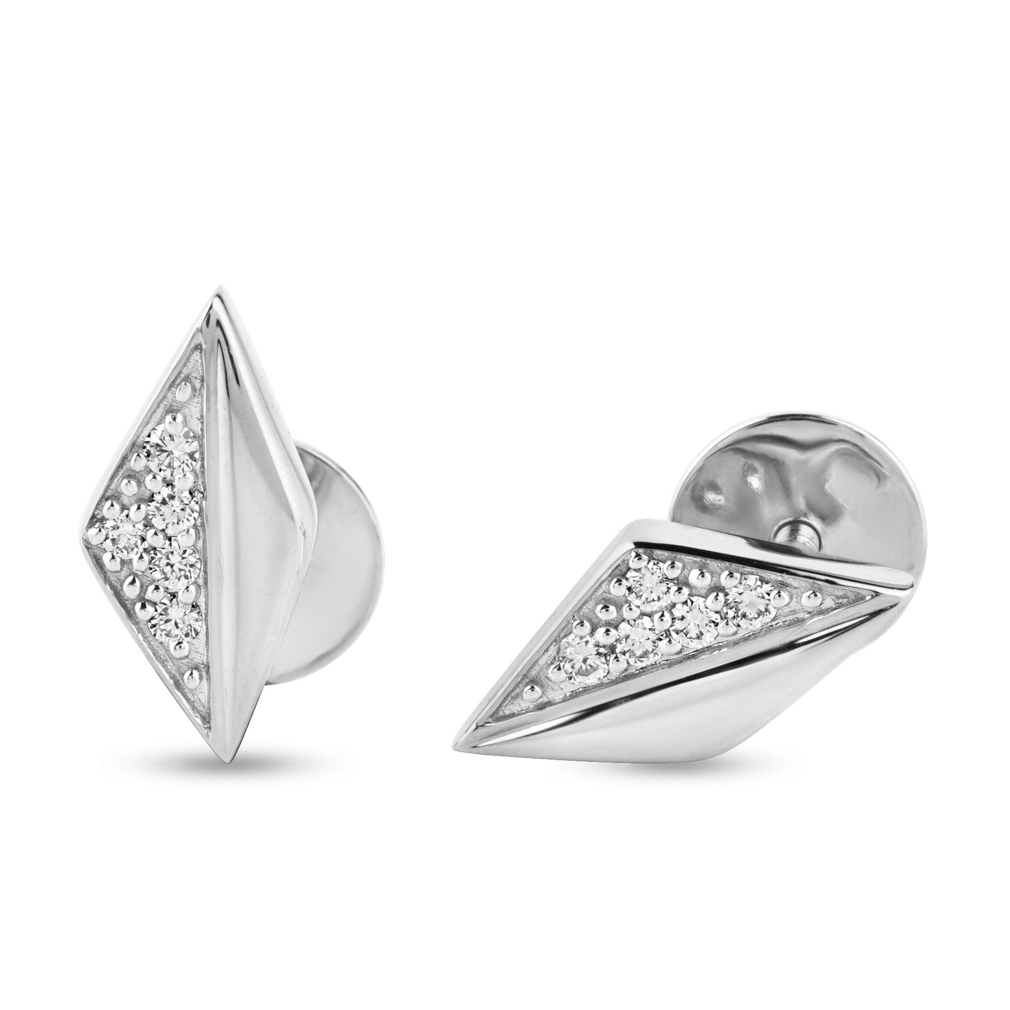 Rosette 0.1ct Round Lab Diamond Earrings - Harmony Bound