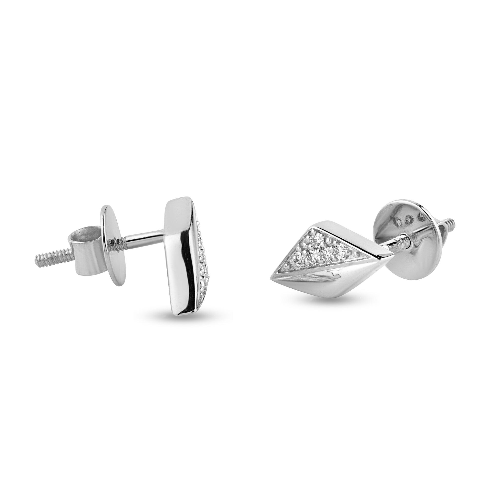 Rosette 0.1ct Round Lab Diamond Earrings - Harmony Bound