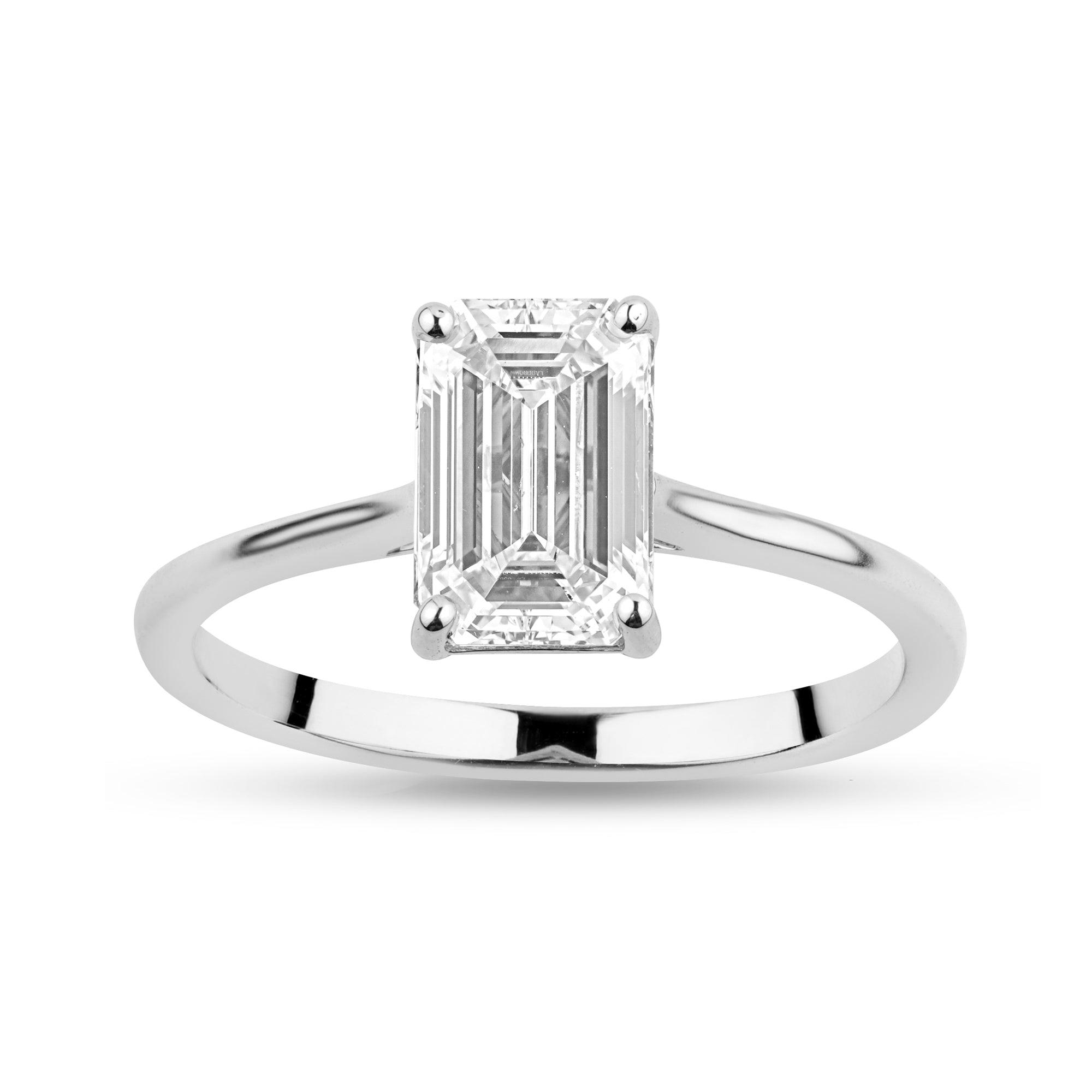 Solitaire ring with 1.46ct Emerald Lab Diamond - Harmony Bound