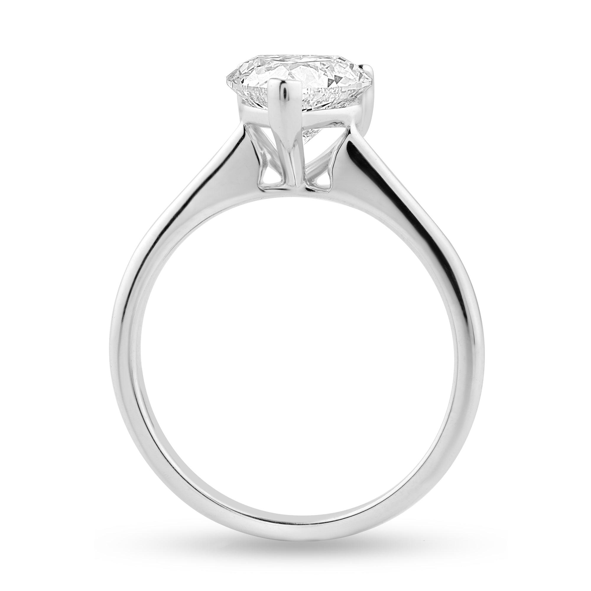 Solitaire Ring with 1.7ct Heart Lab Diamond - Harmony Bound