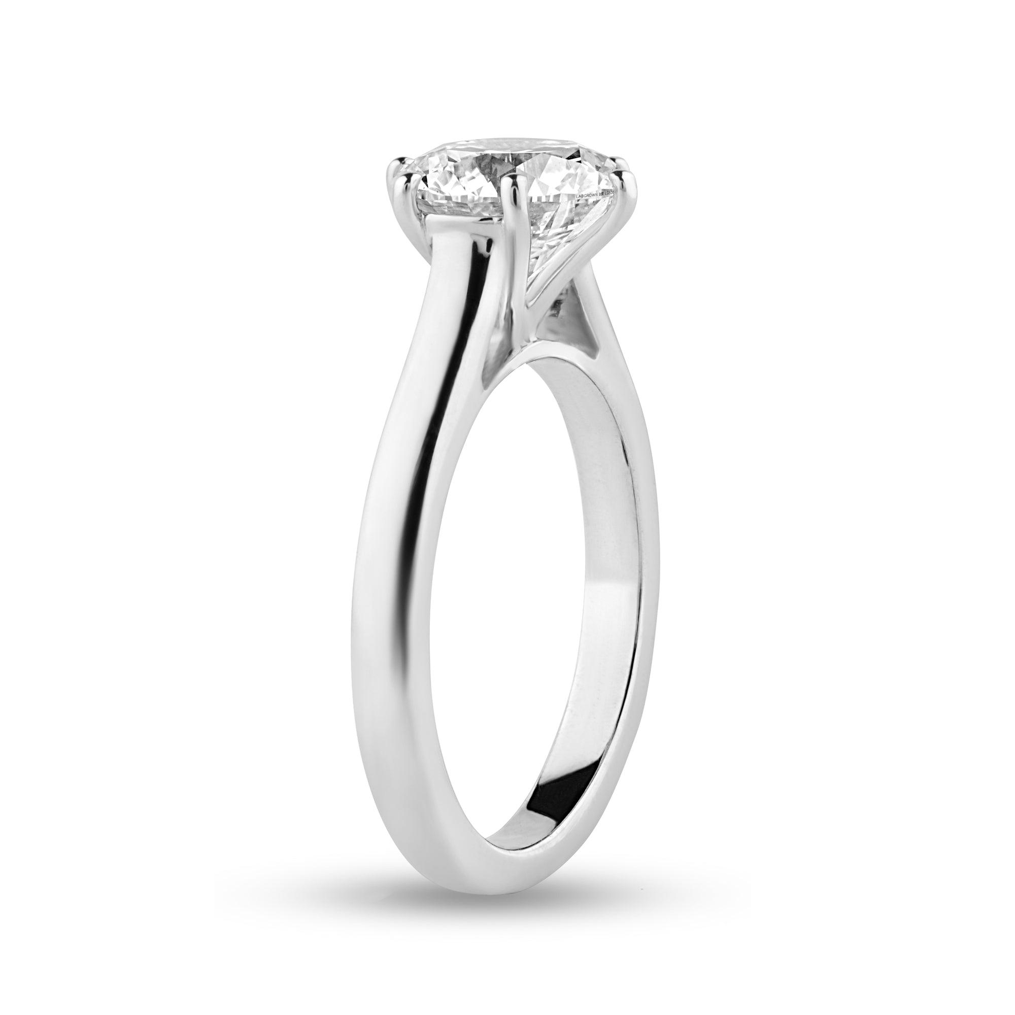 Solitaire ring with 2ct Round Lab Diamond - Harmony Bound