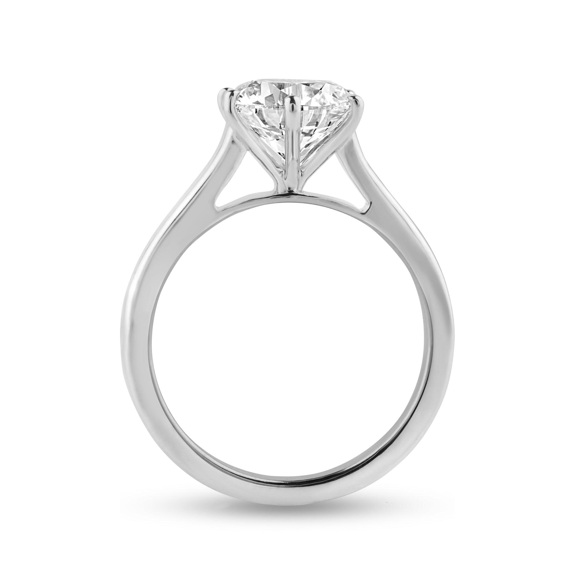 Solitaire ring with 2ct Round Lab Diamond - Harmony Bound