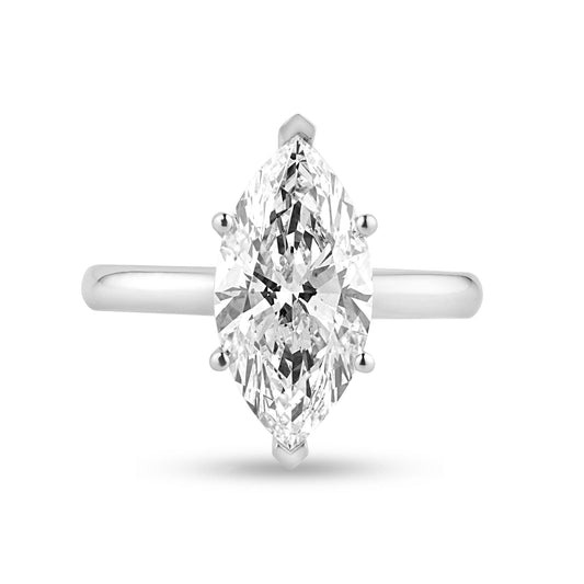 Solitaire ring with 3.08ct Marquise Lab Diamond - Harmony Bound