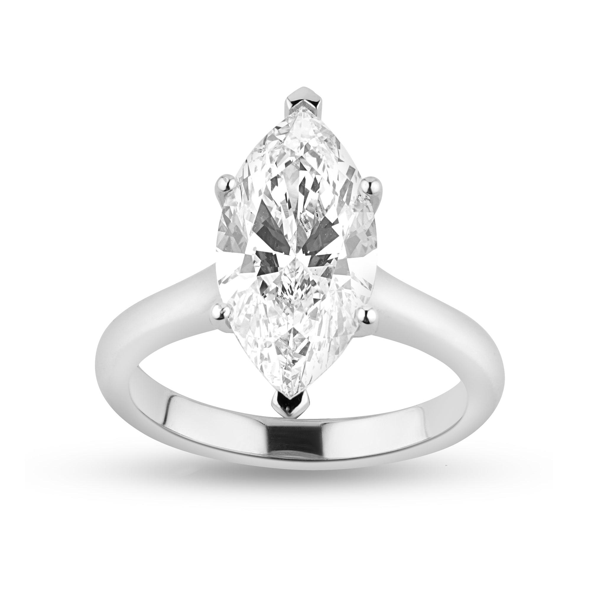 Solitaire ring with 3.08ct Marquise Lab Diamond - Harmony Bound