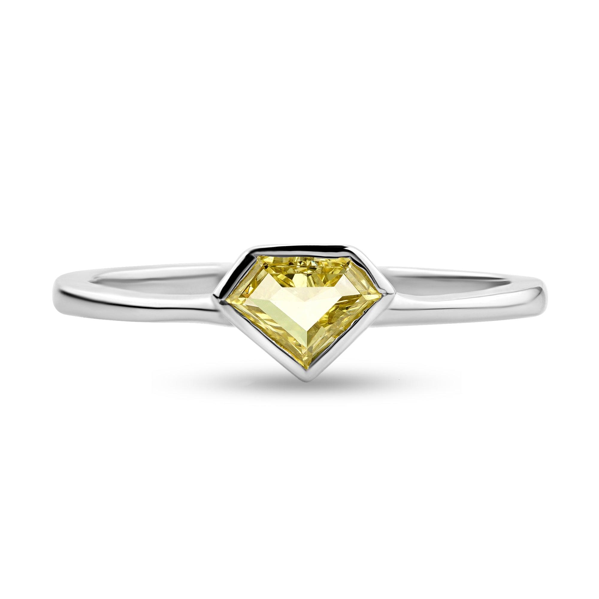 Solitaire Ring with .32ct Rose Cut Lab Diamond Stone - Harmony Bound