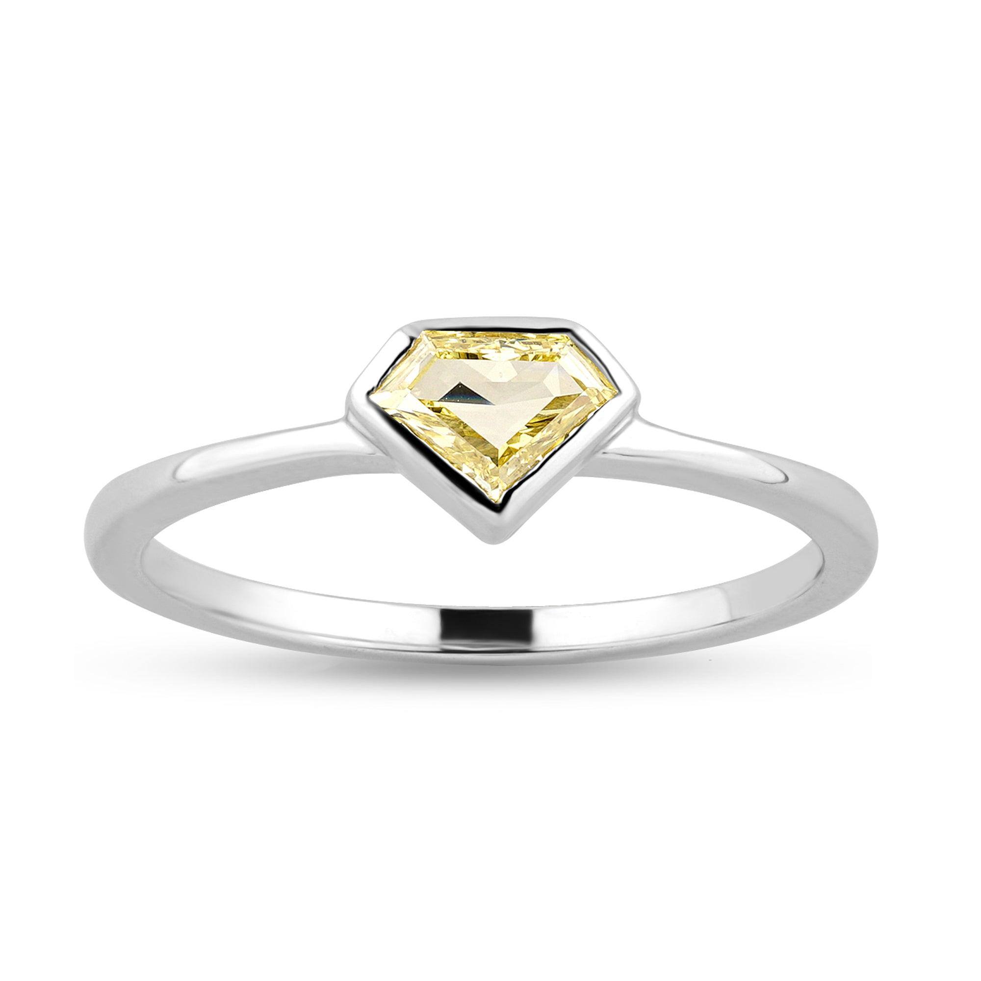 Solitaire Ring with .32ct Rose Cut Lab Diamond Stone - Harmony Bound