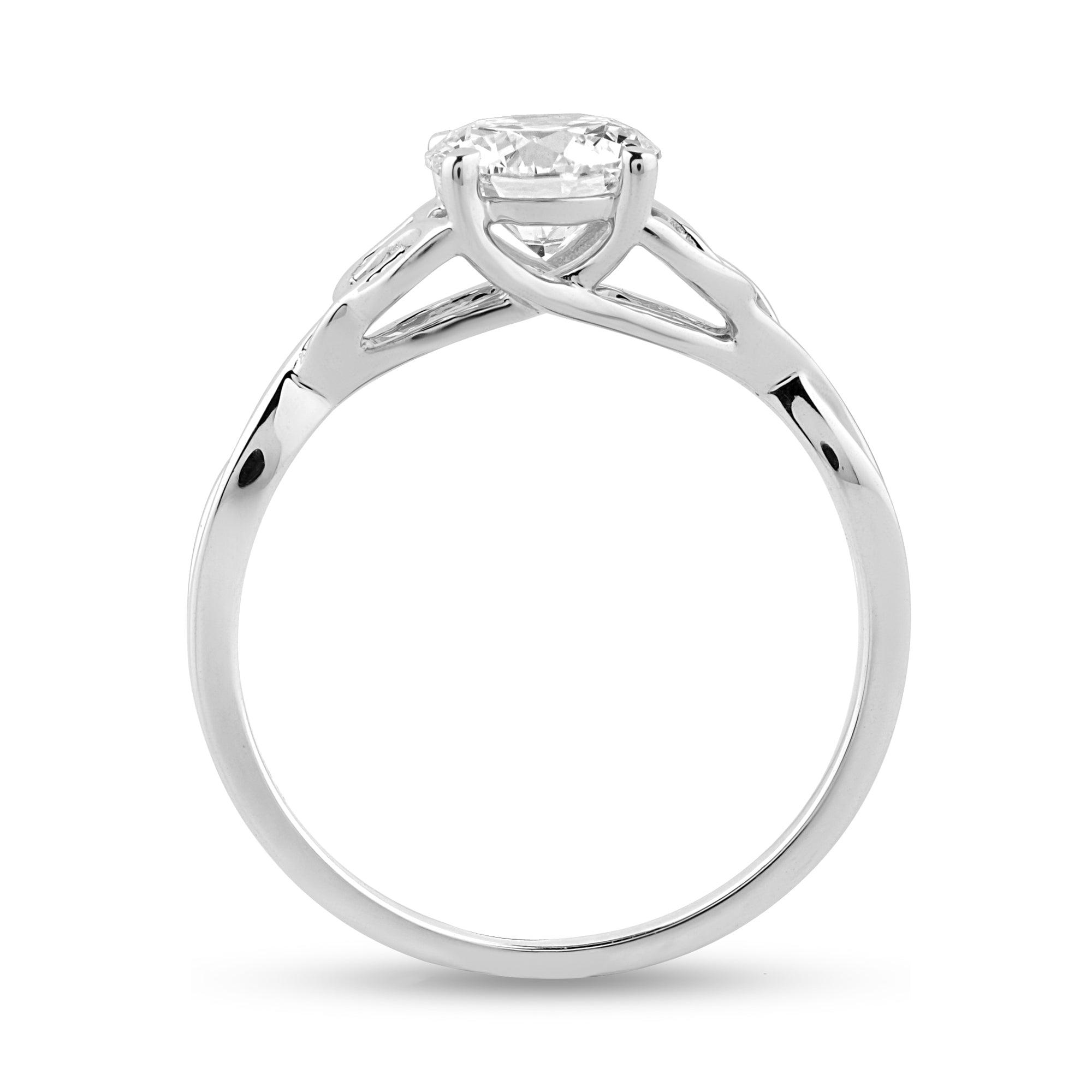 Solitaire ring with .95ct Round Lab Diamond Center Stone - Harmony Bound