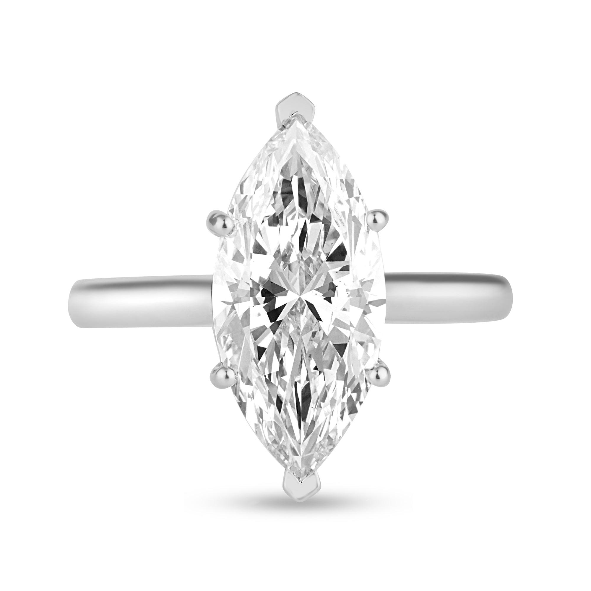 Solitaire with 4ct Marquise Lab Diamond - Harmony Bound